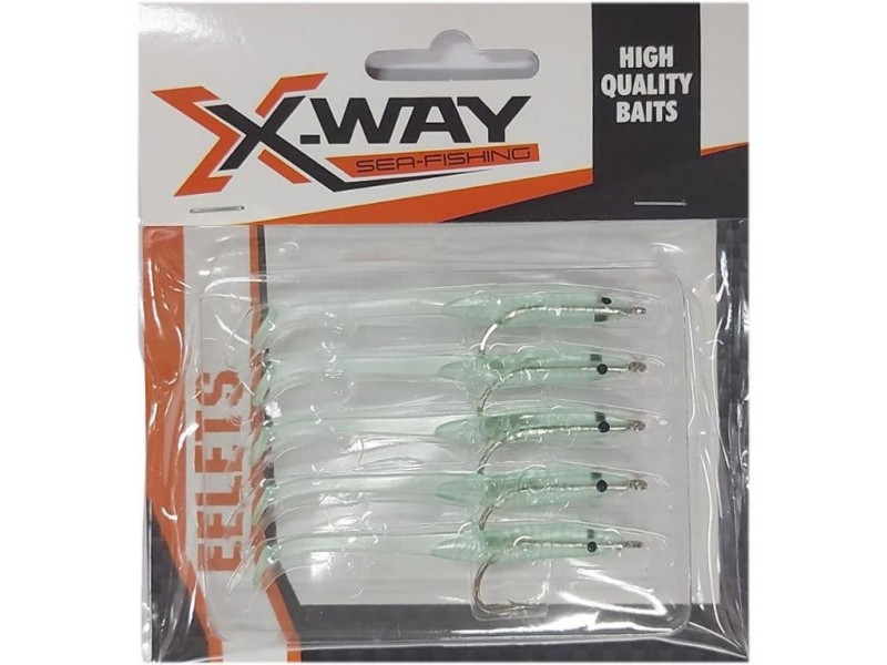 Silikonköder KALI KUNNAN X-WAY Eelets grün/weiß - 5 Stück