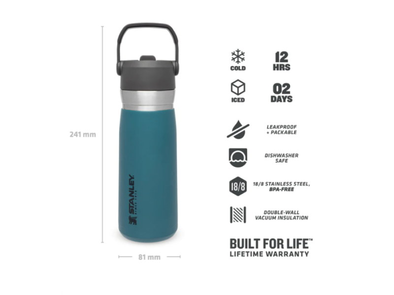 Flaška STANLEY Iceflow Flip straw - Lagoon