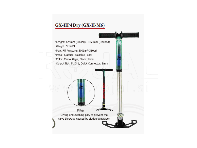 Tlačilka - pumpa za PCP orožje GX GX-HP4 DRY