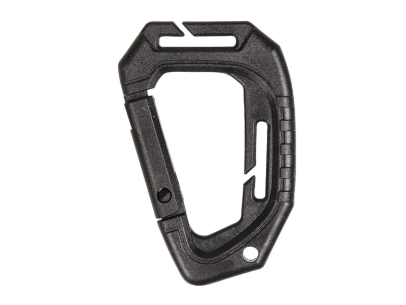 Tactical carabiner ABS plastic 8.5 cm BLACK - 2 pcs