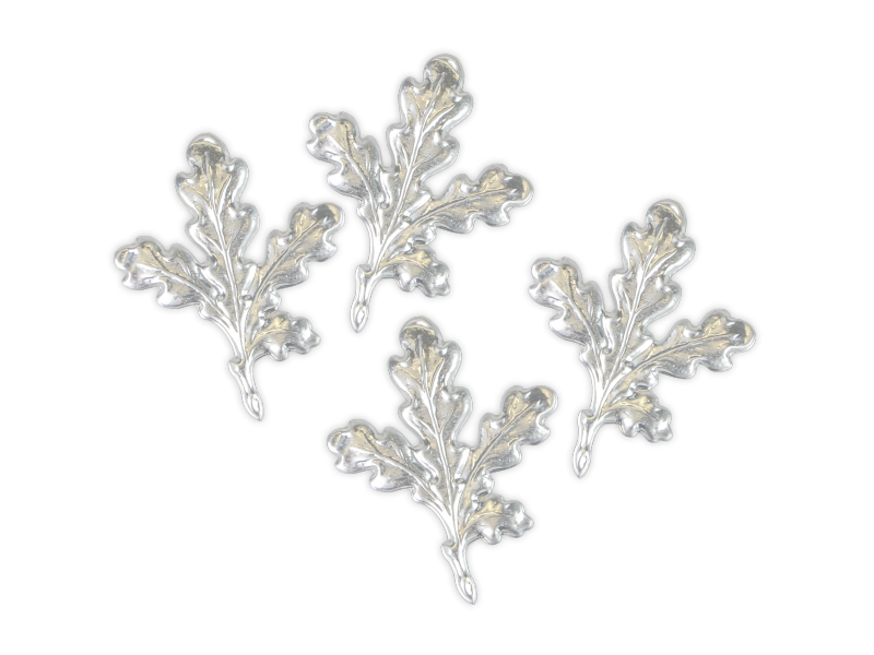 Dekoration für das Wildschweintrophäe EICHE BLÄTTER silber