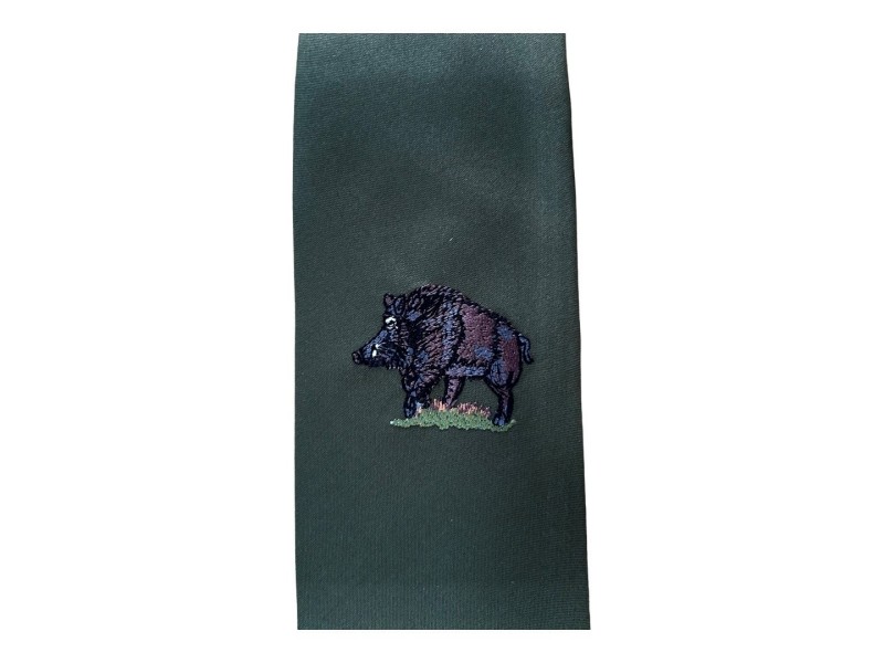 Lovska kravata vezena GJERGJEK Divlji svinja