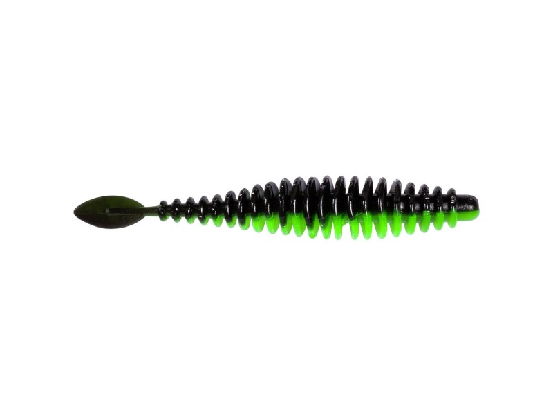 Esche in silicone MAGIC TROUT T-Worm P-Tail - verde neon/nero