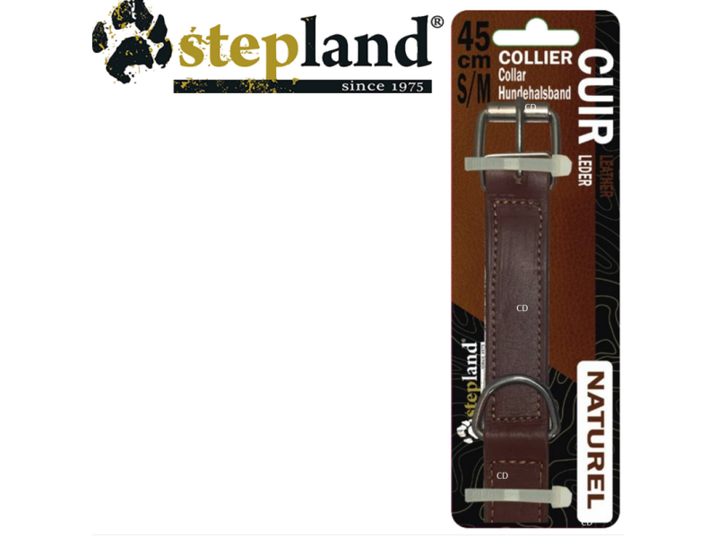 Ovratnica za pse STEPLAND Naturel koža - smeđa 45 cm