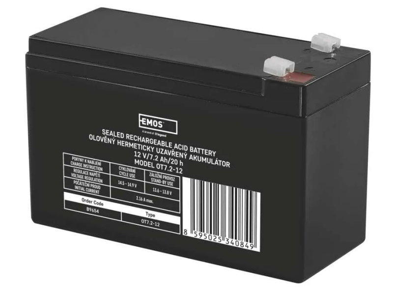 Polnilna baterija EMOS SLA 12V 7,2AH