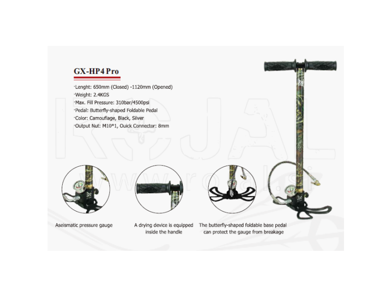 Tlačilka - pumpa za PCP orožje GX GX-HP4 PRO 4-stage 310 bar