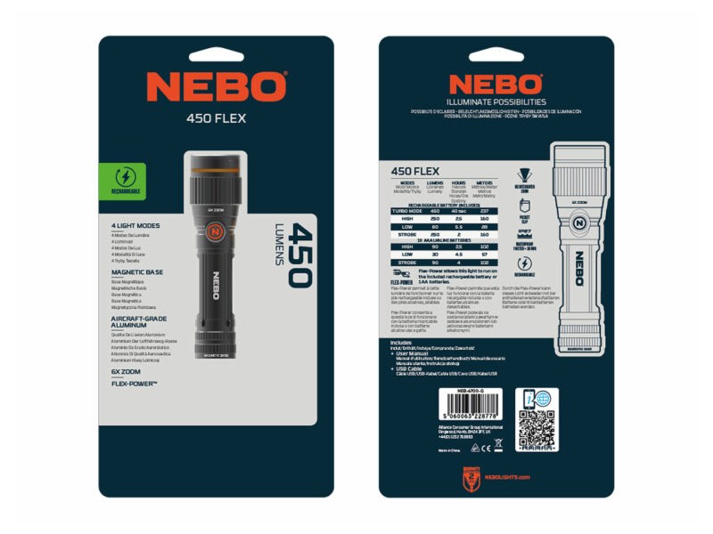 Rechargeable lamp NEBO FLEX 450 - 450 lumens