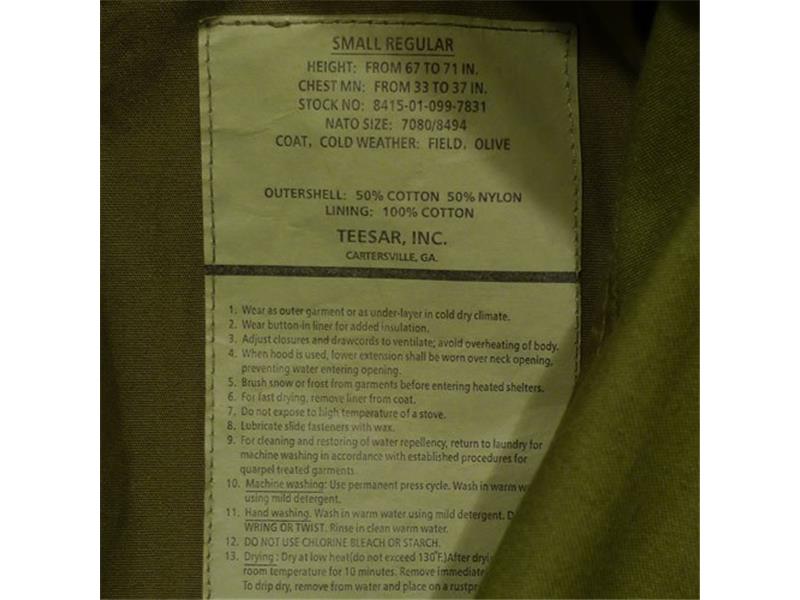 Jakna M-65 Teesar črna - zadnje št. S, 3XL