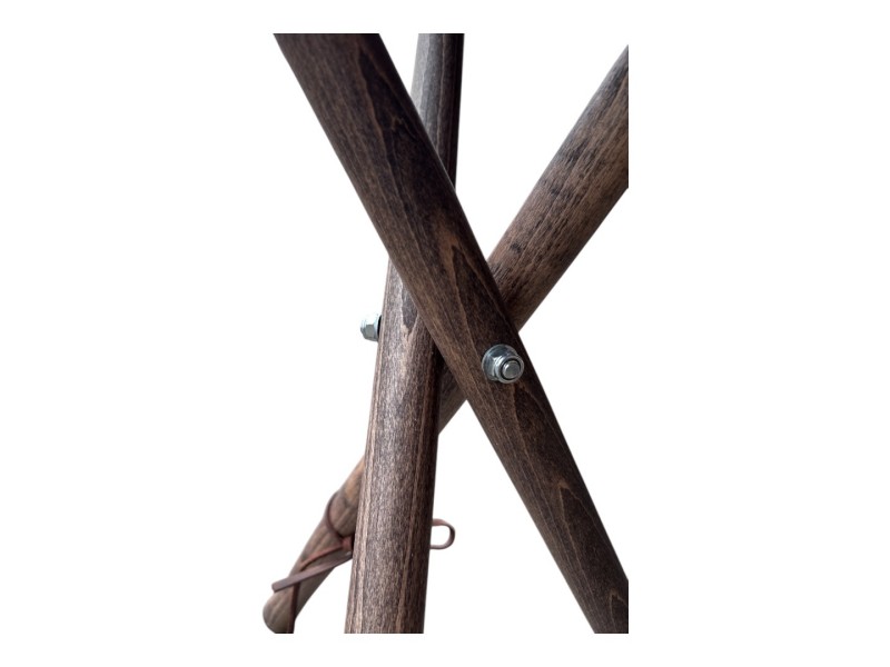 Stol trinožec lesen 50 cm - rjav