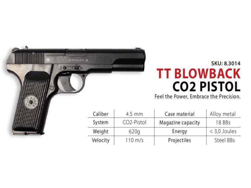 Zračna pištolj BORNER TT Blowback - 4,5 mm