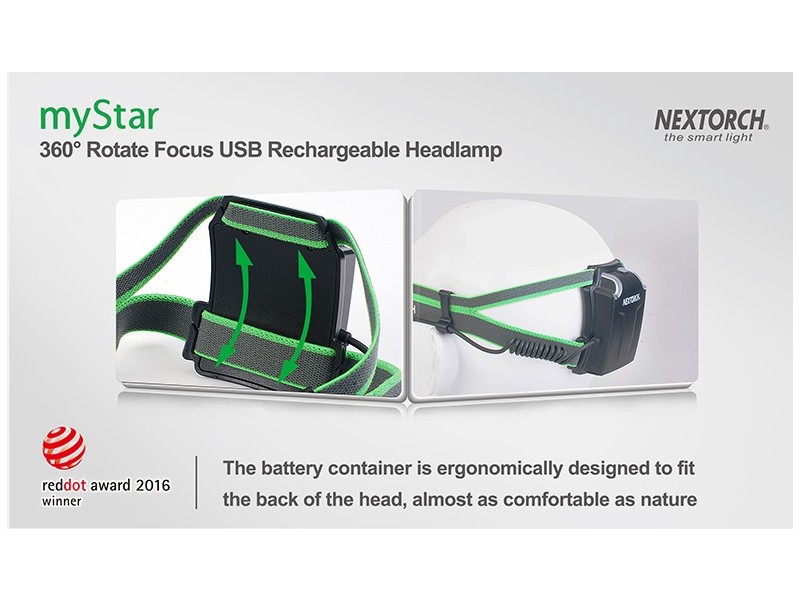 Prednja svjetiljka NEXTORCH myStar CRNA - punjiva