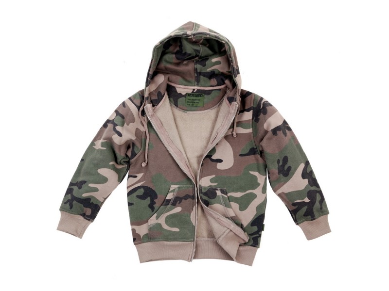 Jacket child zipper hooded WOODLAND