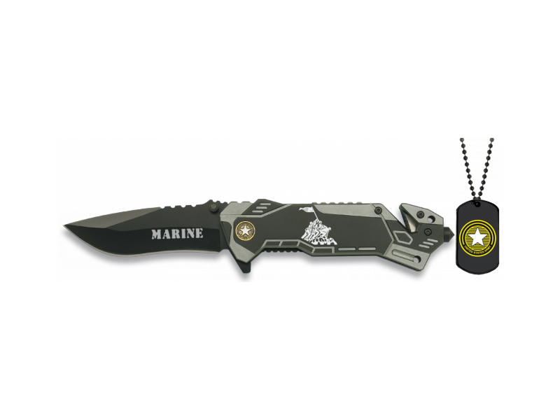 Coltello pieghevole Albainox OKINAWA con targhetta identificativa