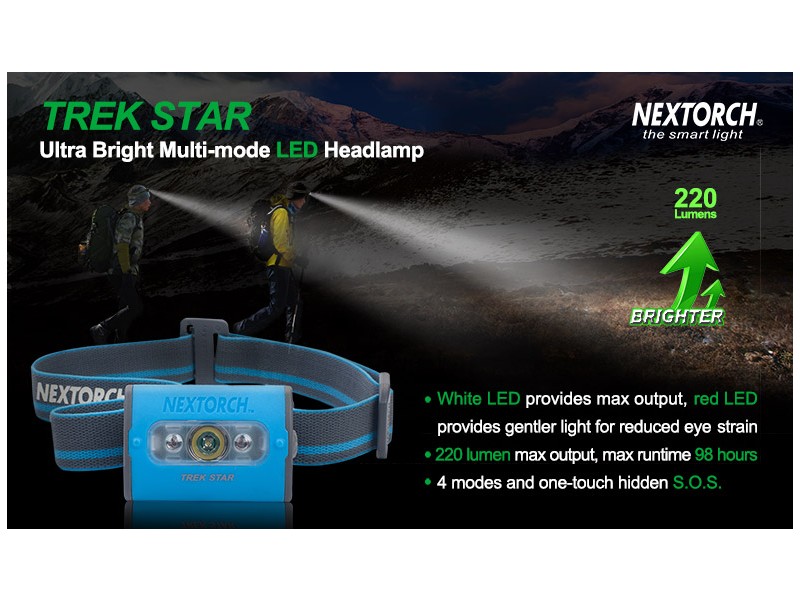 Naglavna svjetiljka NEXTORCH Trek star - zelena