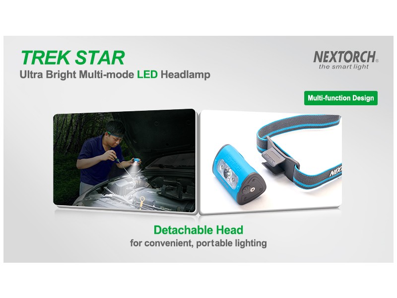 Naglavna svjetiljka NEXTORCH Trek star - zelena
