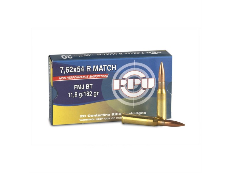 Naboj PPU 7,62x54R Match Line FMJ BT 11,8g/182gr