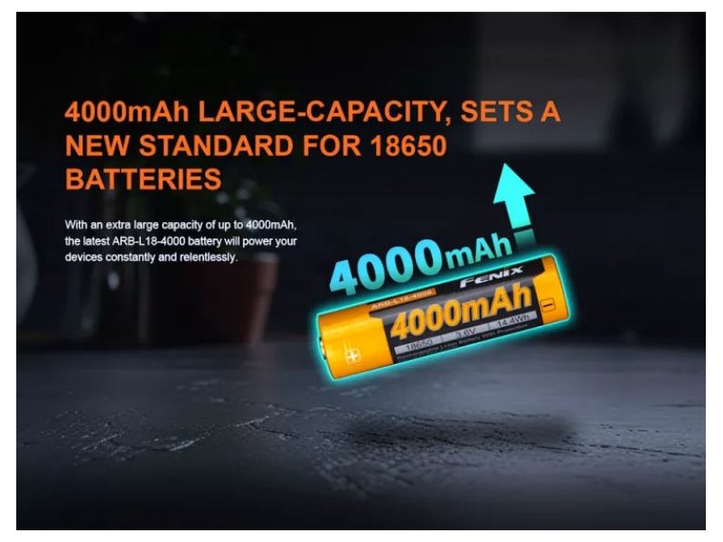 Akumulator FENIX 18650 4000 MAH AKUMULATOR (polnilna baterija)