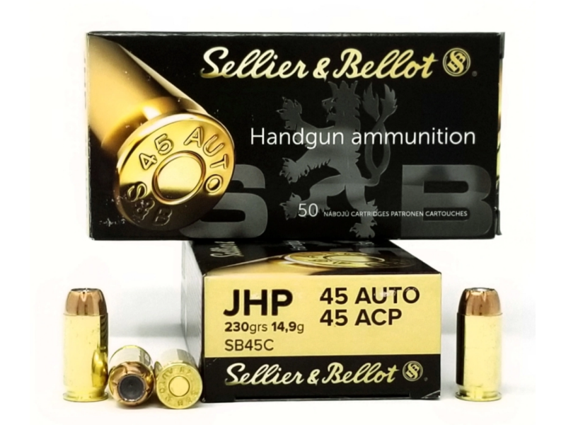 Naboj SELLIERBELLOT 45 Auto JHP - 14,9g/230gr/50 kom