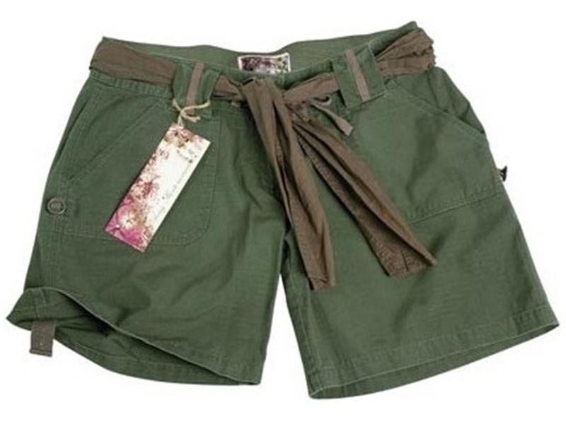 Women's army shorts green