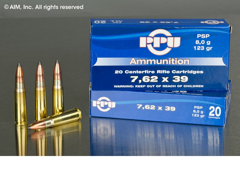 PPU 7.62x39 JHP 8 g