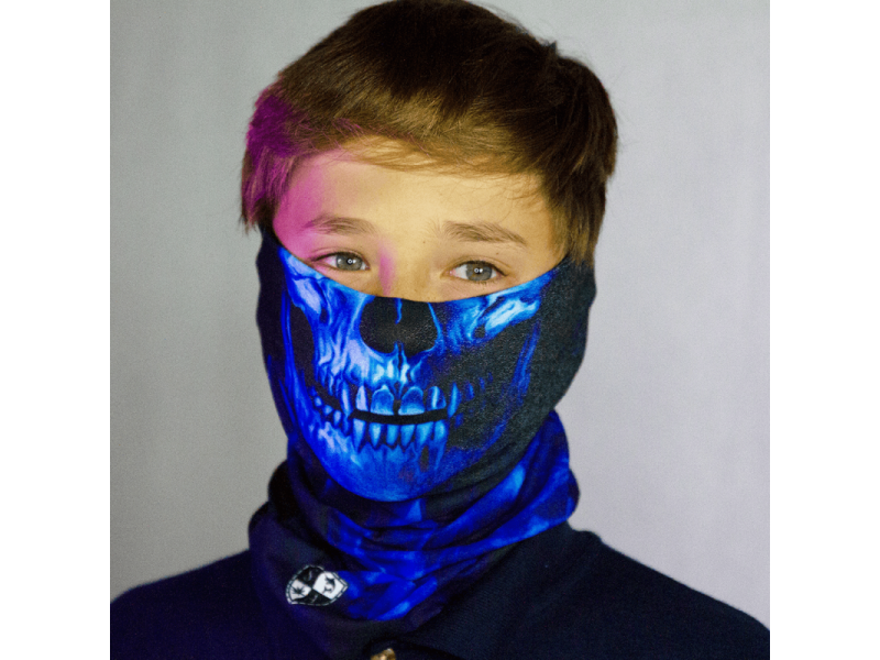 Otroški obrazni šal SKULL TECH | BLUE CROW