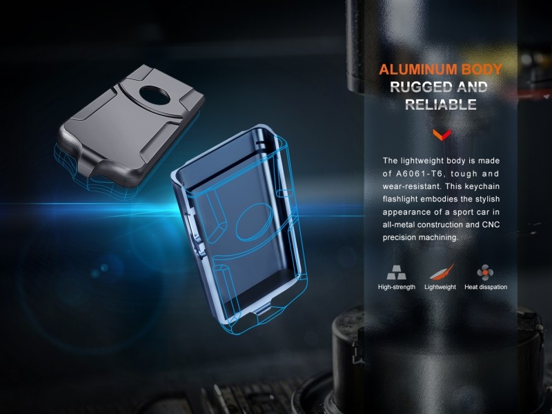 Mini rechargeable flashlight FENIX E03R V2.0 keychain - 500 lm