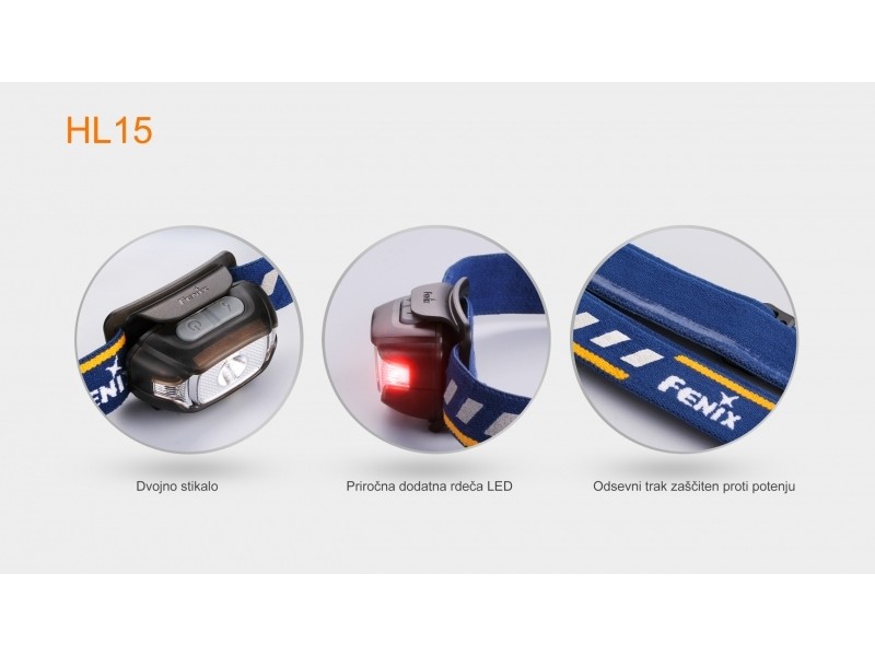 Sveća za glavu FENIX HL15 - plava