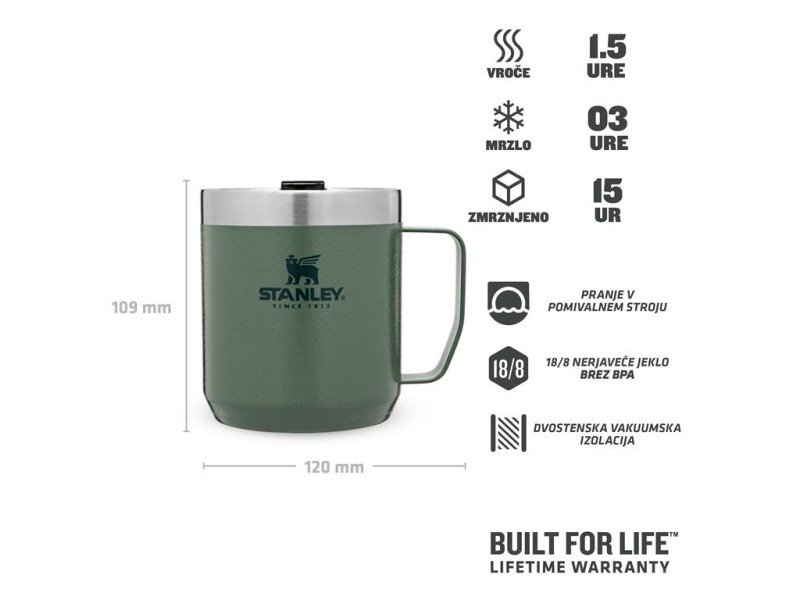 Termo skodelica STANLEY Classic CAMP MUG - Hammertone Zelena