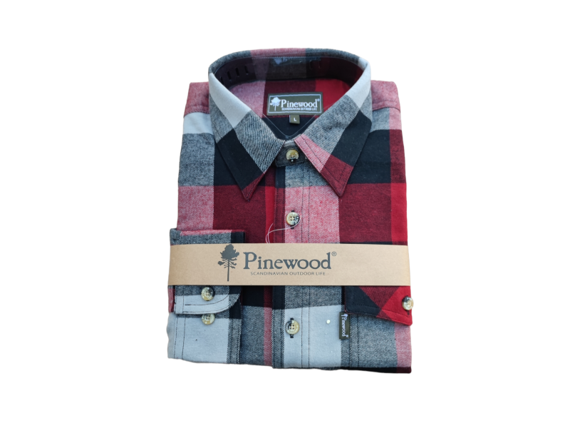 Shirt PINEWOOD Texas large check red - long sleeve