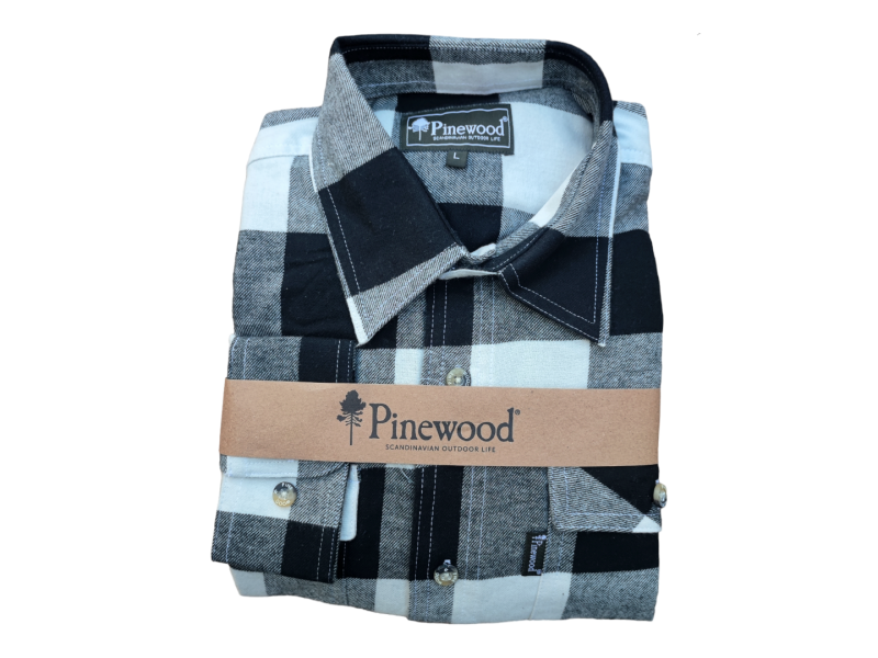 Camicia PINEWOOD Texas bianco/nero - maniche lunghe