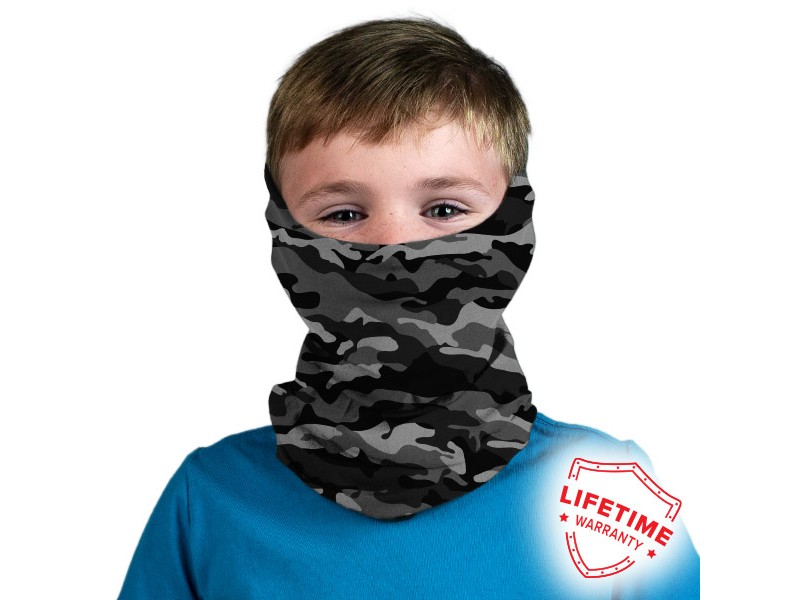 Sciarpa facciale per bambini GREY MILITARY CAMO