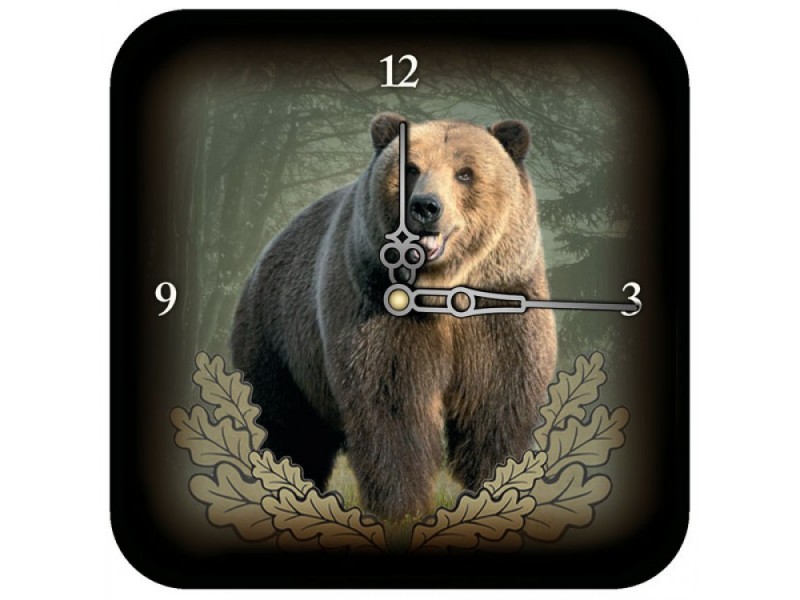 Wall clock WZ Brown bear - 18x18 cm