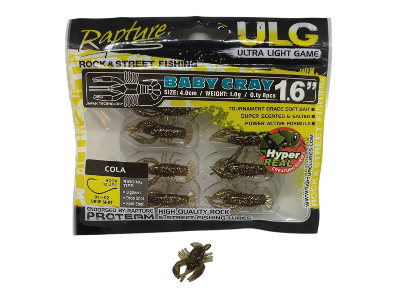 Silicone bait Rapture Baby Cray 40 mm various colors