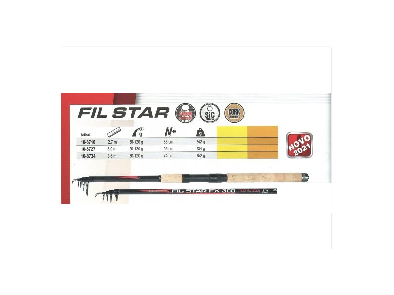 Rib. palica FIL FISHING Fil star FX 360 - 300cm/50-120g