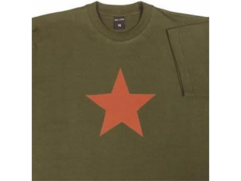 T-shirt con immagine di stella verde