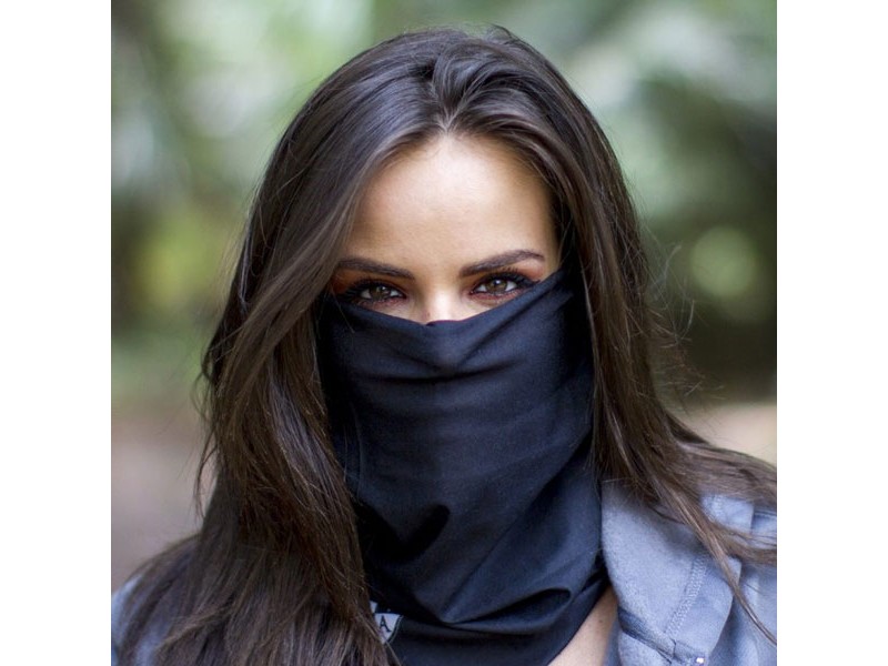Face Scarf Solid Black - black