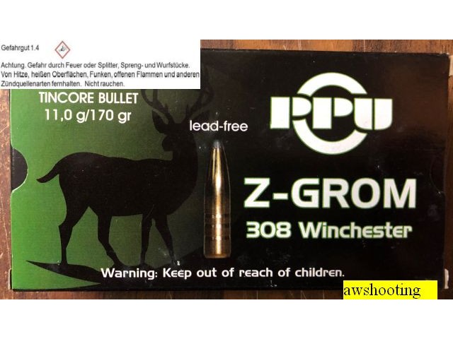 Naboj PPU Z-GROM 308 WIN - 11,0g/170g