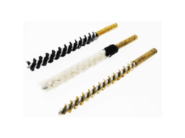 Rifle cleaning kit with three-piece brass cleaning rod.