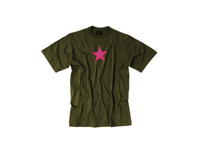 T-shirt con immagine di stella verde