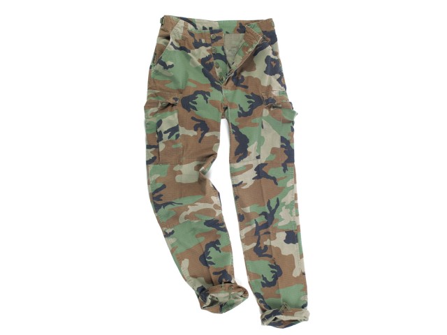 Hlače vojaške Typ BDU RIPSTOP woodland sprane