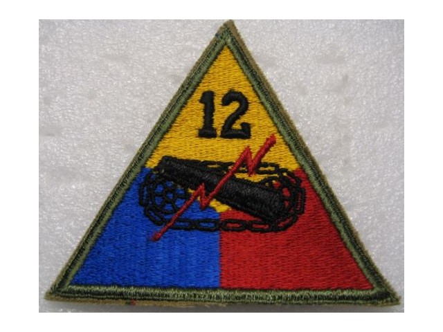 Izrađeni natpis WW2 - US 12th ARMORED DIVISION (oklopna divizija)