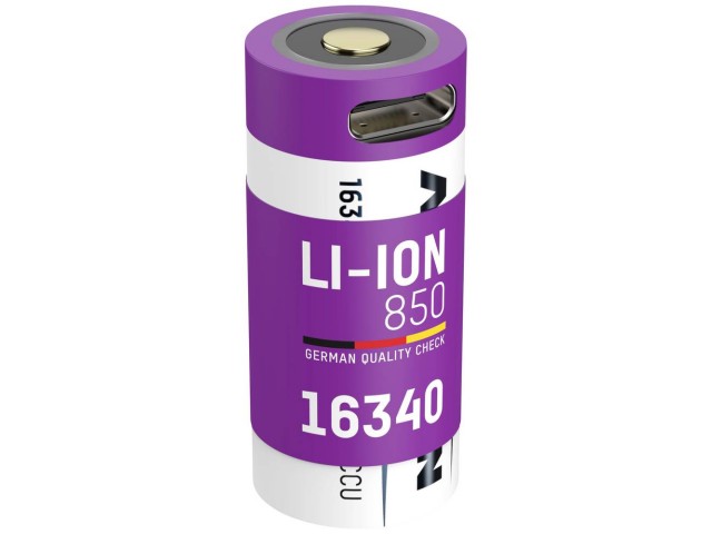 Rechargeable battery ANSMANN CR123A (16340) - 850 mAh with USB