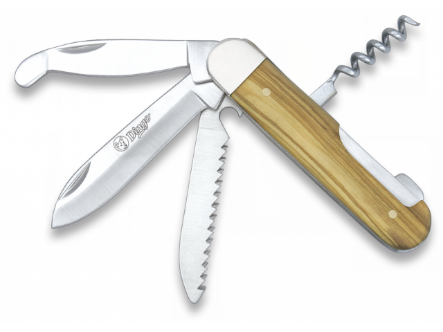 Coltello pieghevole Albainox DINGO MULTITOOL - legno