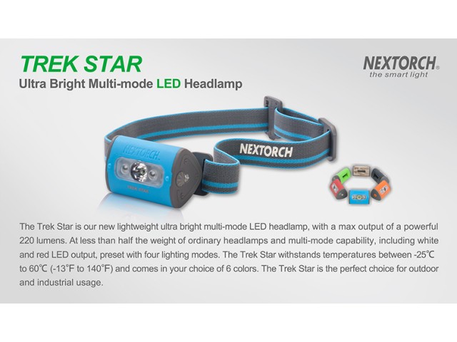 Naglavna svjetiljka NEXTORCH Trek star - zelena