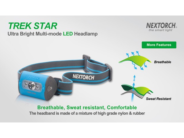 Naglavna svjetiljka NEXTORCH Trek star - zelena