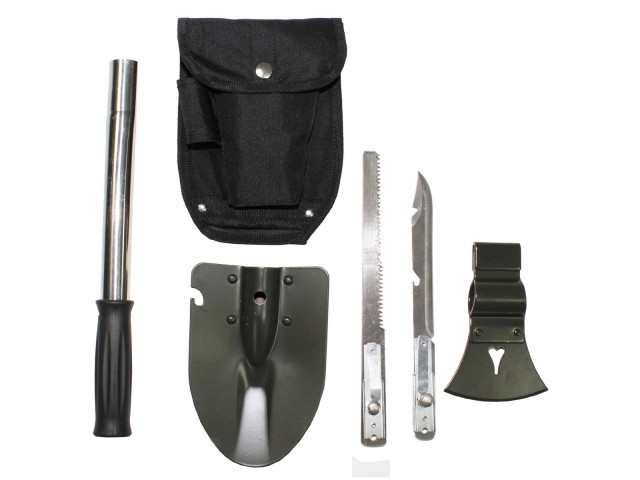 Multi-tool kit 4 in 1 - saw, shovel, axe, and knife
