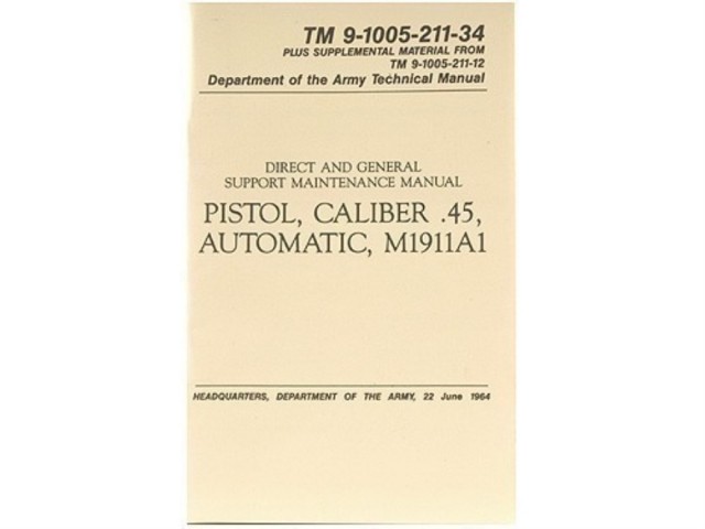 Pistol caliber .45 automatic m1911a1