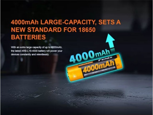 Akumulator FENIX 18650 4000 MAH AKUMULATOR (polnilna baterija)