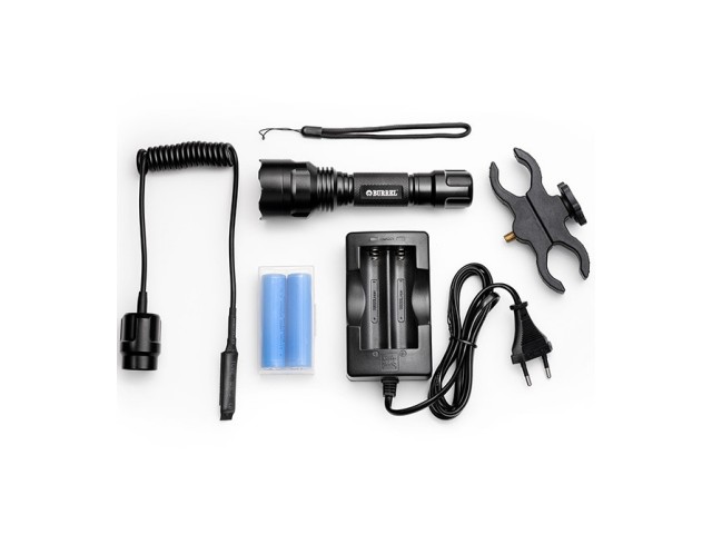 Torcia da caccia ricaricabile BURRREL Standard - luce verde (kit da caccia)