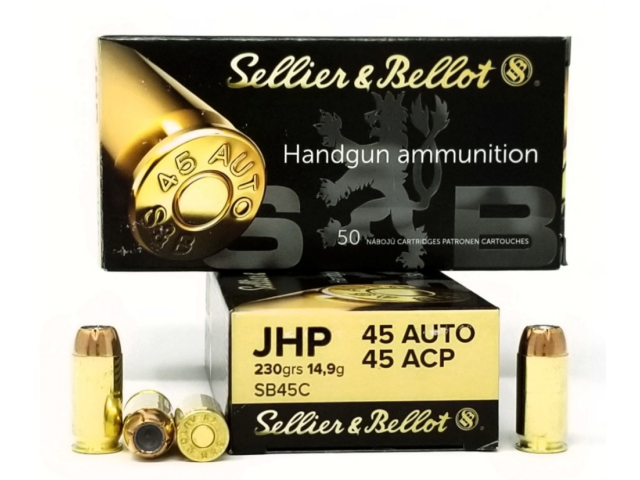 Bullet SELLIER&BELLOT 45 Auto JHP - 14.9g/230gr/50 pcs